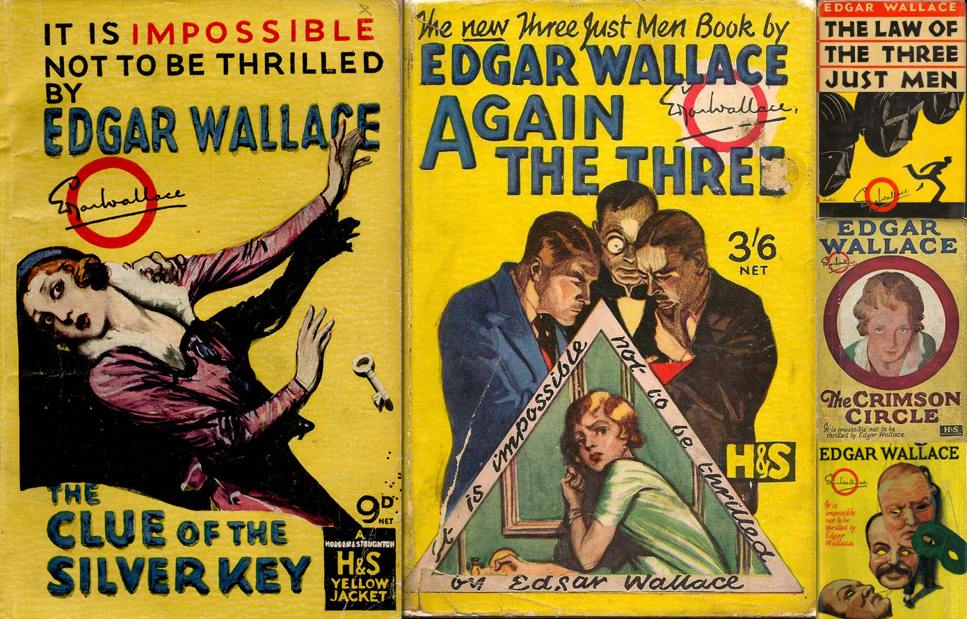 Alcuni libri di Edgar Wallace pubblicati dall'inglese Hodder & Stoughton nella collana Yellow Jacket